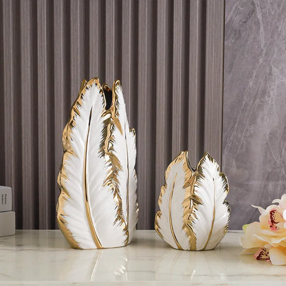 Nordic light luxury gold vase