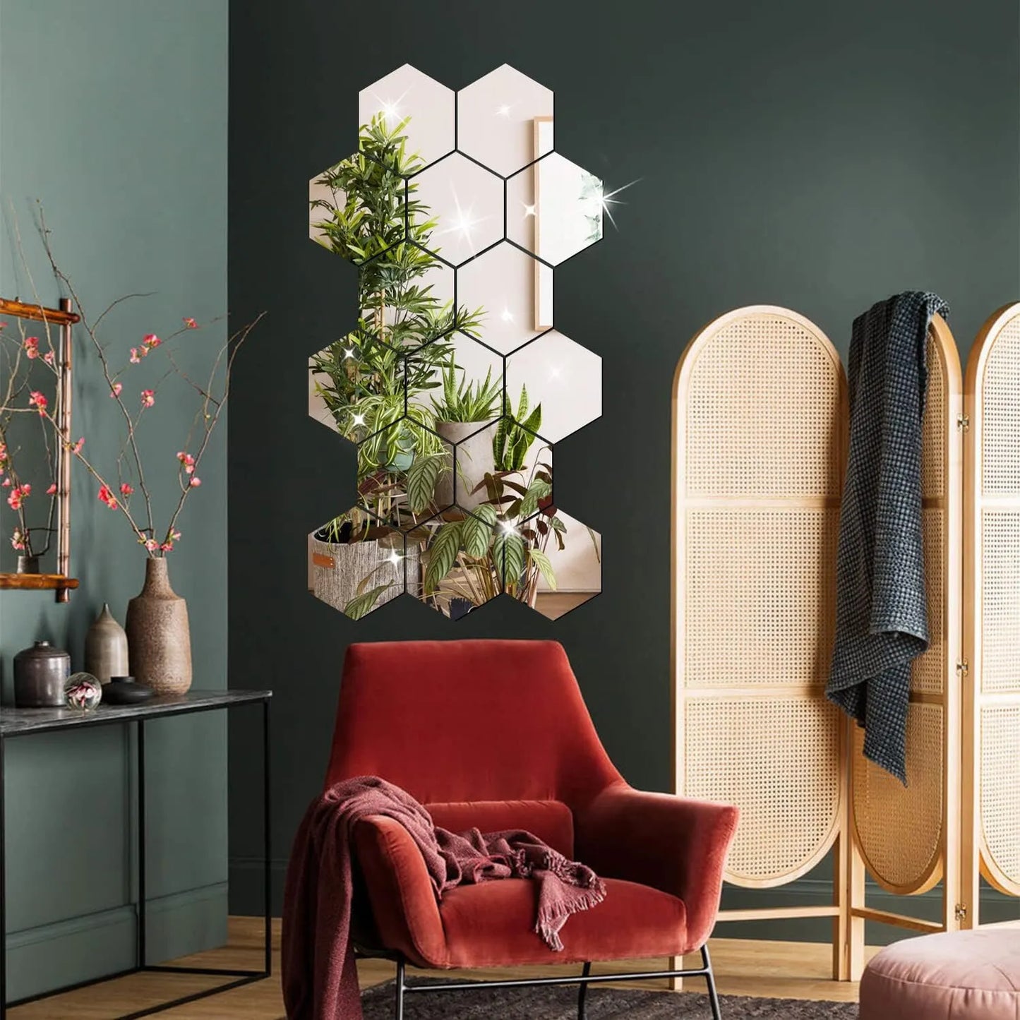 Hexagon Mirror Wall Stickers