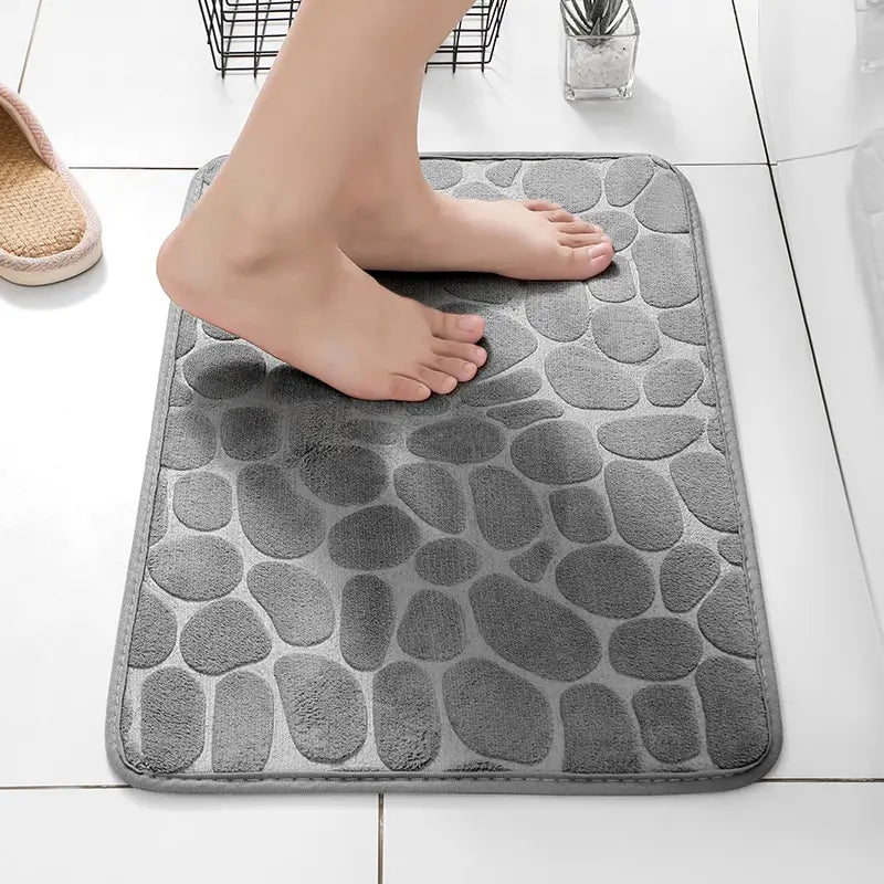 Non-Slip Cobblestone Bathroom Mat