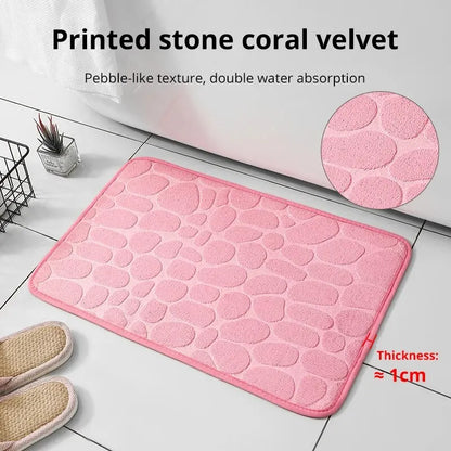 Non-Slip Cobblestone Bathroom Mat