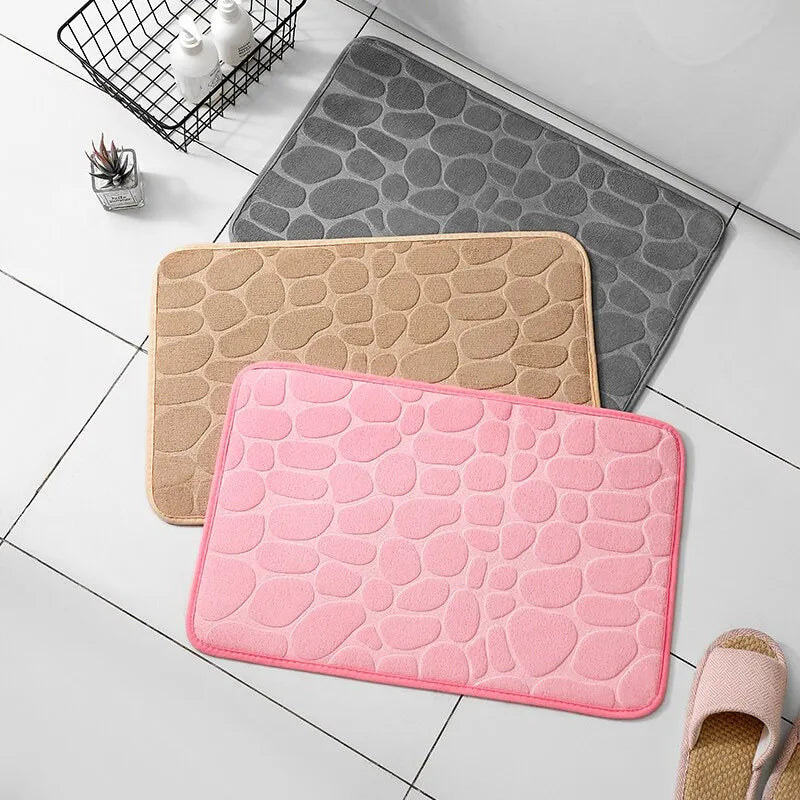 Non-Slip Cobblestone Bathroom Mat